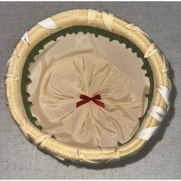 Vintage PillBox Pill Box Hat Flowers Frank‎ Jelleff Amy New York DC Cream Beige main image 7
